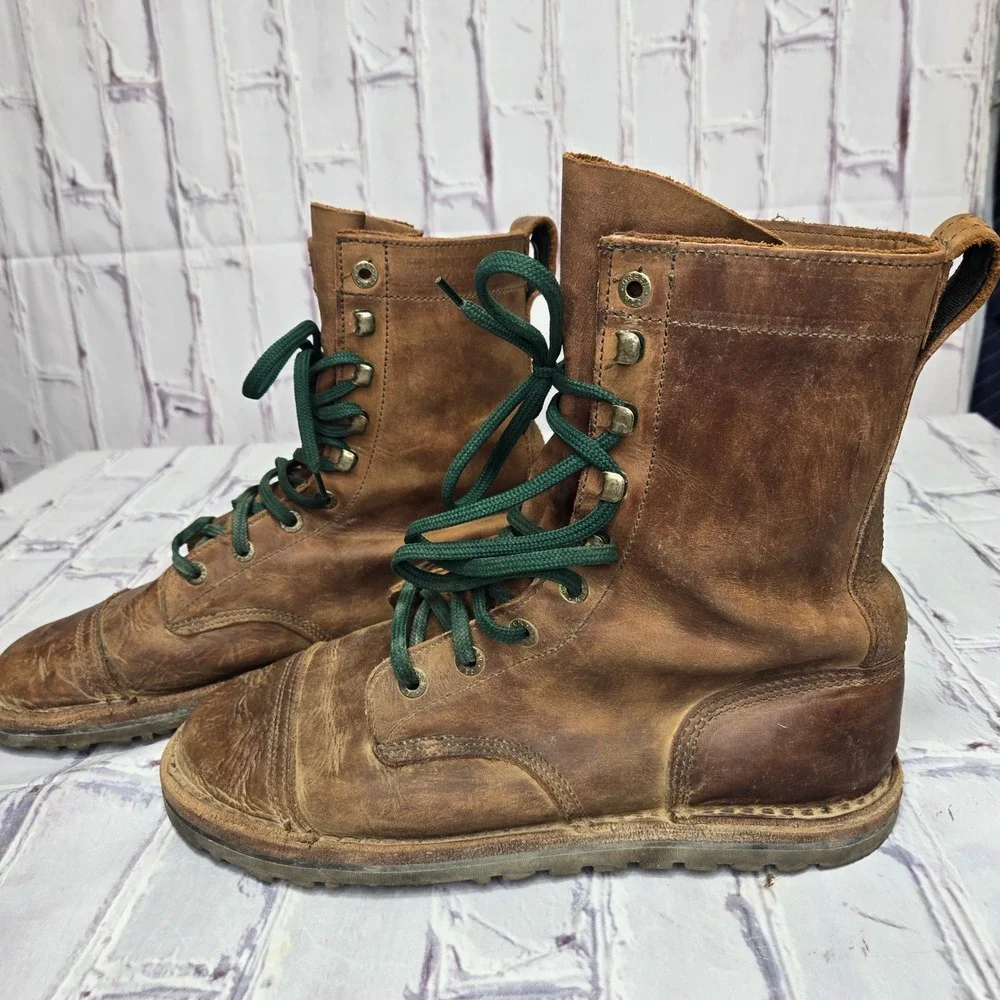 Jim Green Barefoot African Trooper Brown Rose Anvil Leather Boots Mens 10
